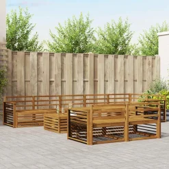 Ensembles De Meubles-vidaXL Ensemble de canapés d'extérieur 9 pcs Naturel