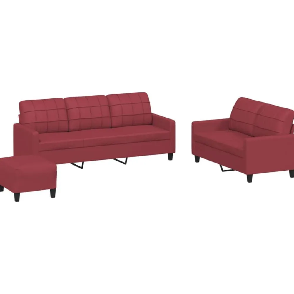 vidaXL Ensemble de canapés 3 pcs et coussins Similicuir