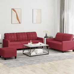 vidaXL Ensemble de canapés 3 pcs et coussins Similicuir