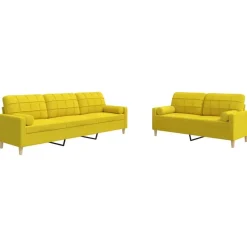 vidaXL Ensemble de canapés 2 pcs coussins décoratifs tissu