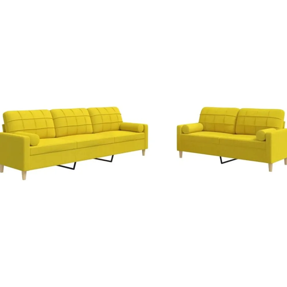vidaXL Ensemble de canapés 2 pcs coussins décoratifs tissu