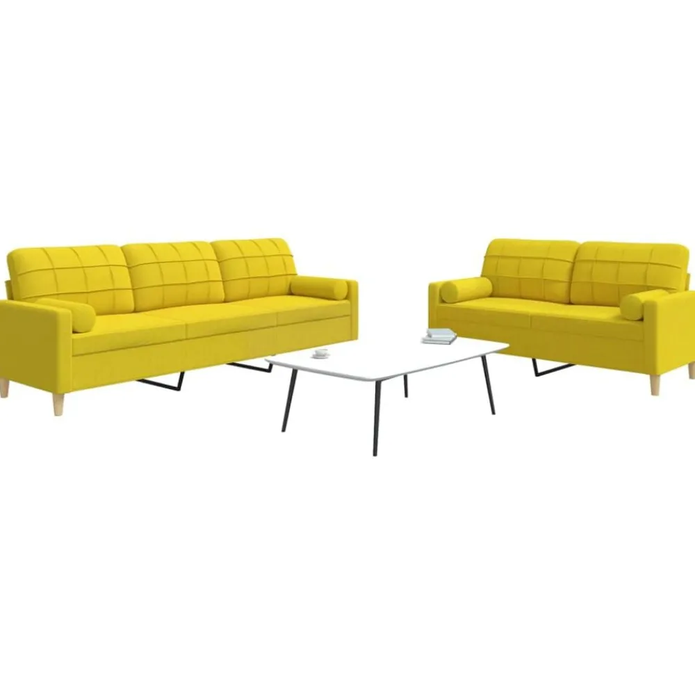 vidaXL Ensemble de canapés 2 pcs coussins décoratifs tissu
