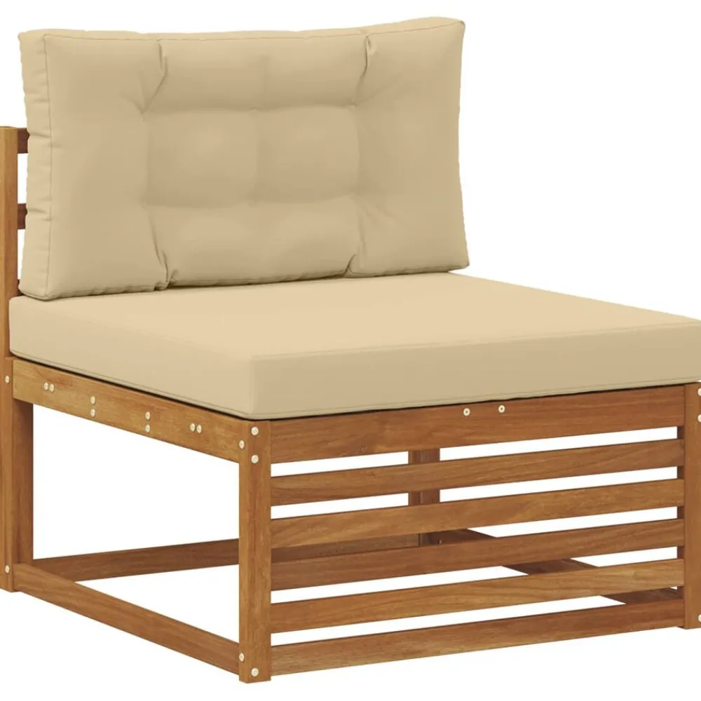 Ensembles De Meubles-vidaXL Ensemble de canapés d'extérieur 5 pcs Naturel et beige
