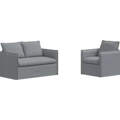 Canapés-vidaXL Ensemble de Canapés 2 pcs 136 x 82 x 85 cm Tissu Gris clair