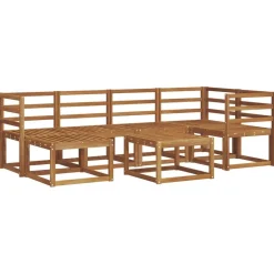 Ensembles De Meubles-vidaXL Ensemble de canapés d'extérieur 7 pcs Gris Naturel et Clair Gris clair et naturel