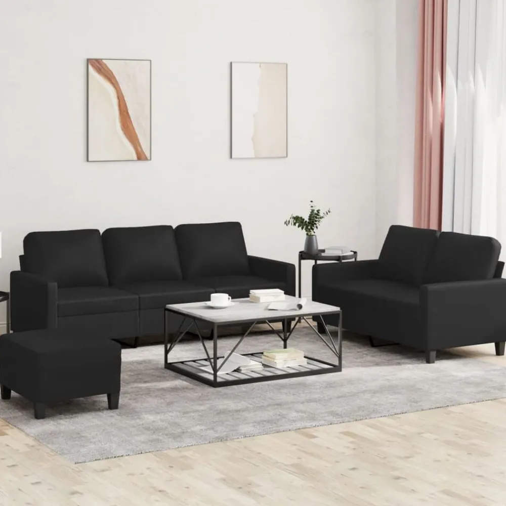 vidaXL Ensemble de canapés 3 pcs avec coussins Similicuir