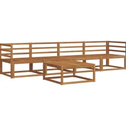 vidaXL Ensemble de canapés d'extérieur 5 pcs Naturel et Beige