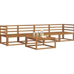 vidaXL Ensemble de canapés d'extérieur 5 pcs Naturel et Beige