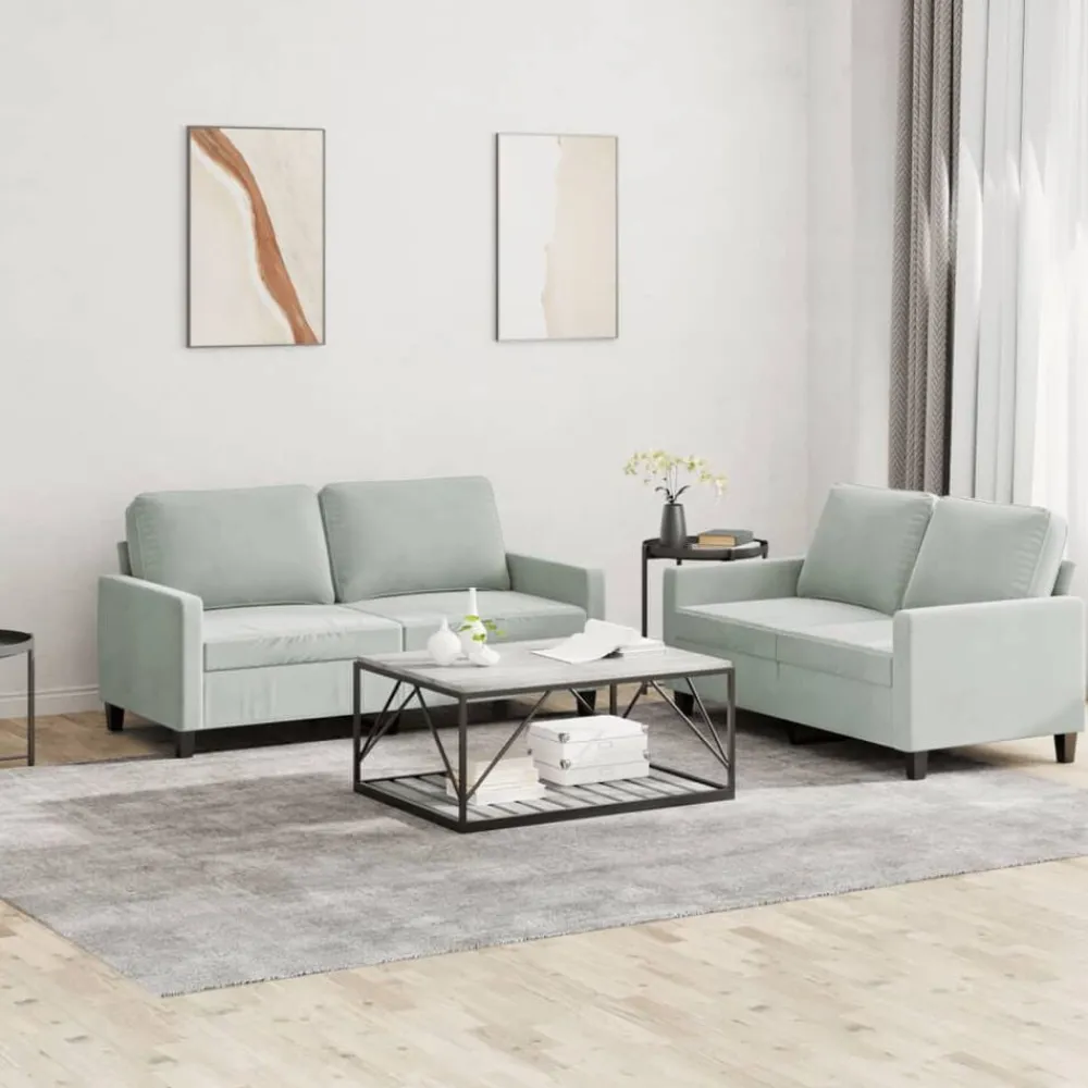 vidaXL Ensemble de canapés 2 pcs avec coussins Velours