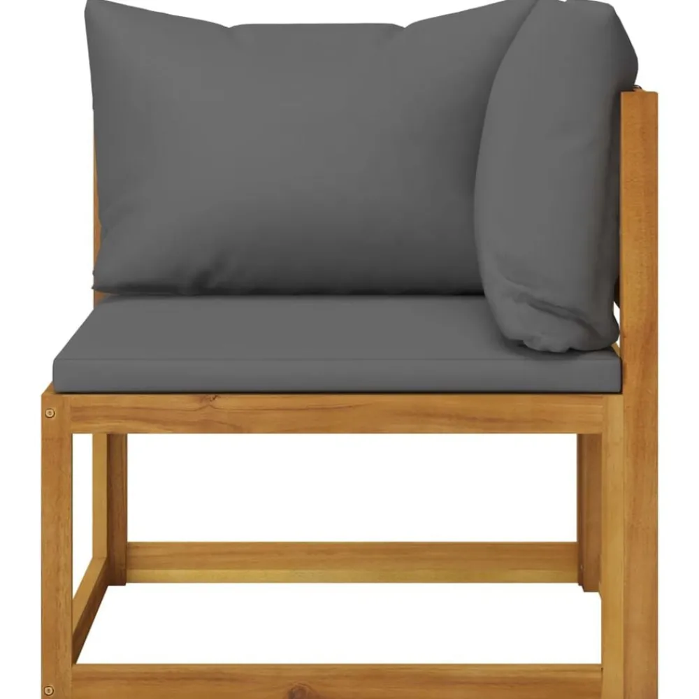 Mobilier De Jardin-vidaXL Ensemble de canapés 2pcs avec coussins Acacia solide Gris foncé