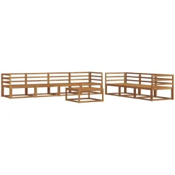 vidaXL Ensemble de canapés d'extérieur 8 pcs Naturel et Crème