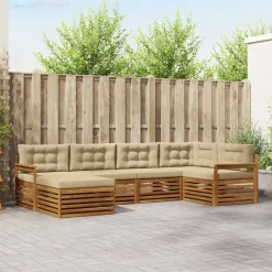 Ensembles De Meubles-vidaXL Ensemble de canapés d'extérieur 6 pcs Naturel et beige