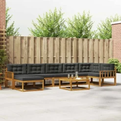 Ensembles De Meubles-vidaXL Ensemble de canapés d'extérieur 8 pcs Naturel et anthracite