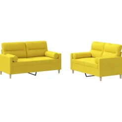 vidaXL Ensemble de canapés 2 pcs avec coussins tissu