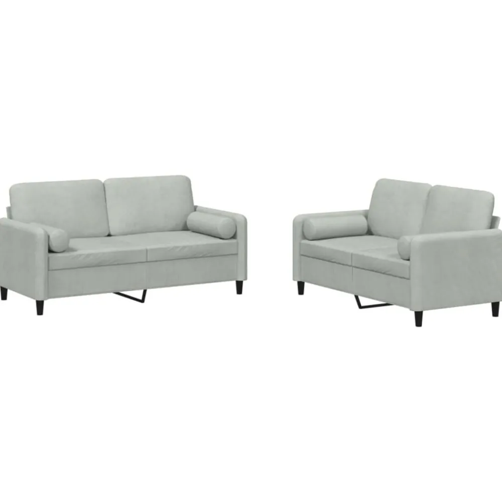 vidaXL Ensemble de canapés 2 pcs avec coussins velours