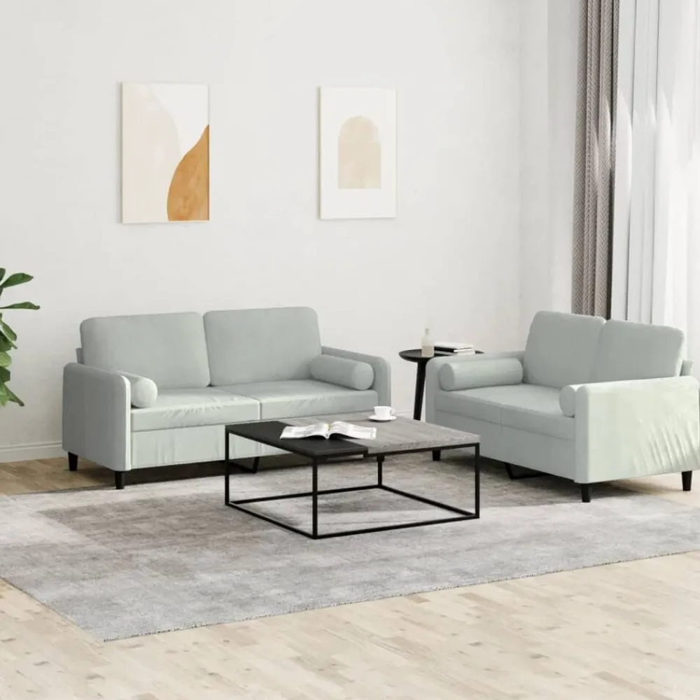 vidaXL Ensemble de canapés 2 pcs avec coussins velours