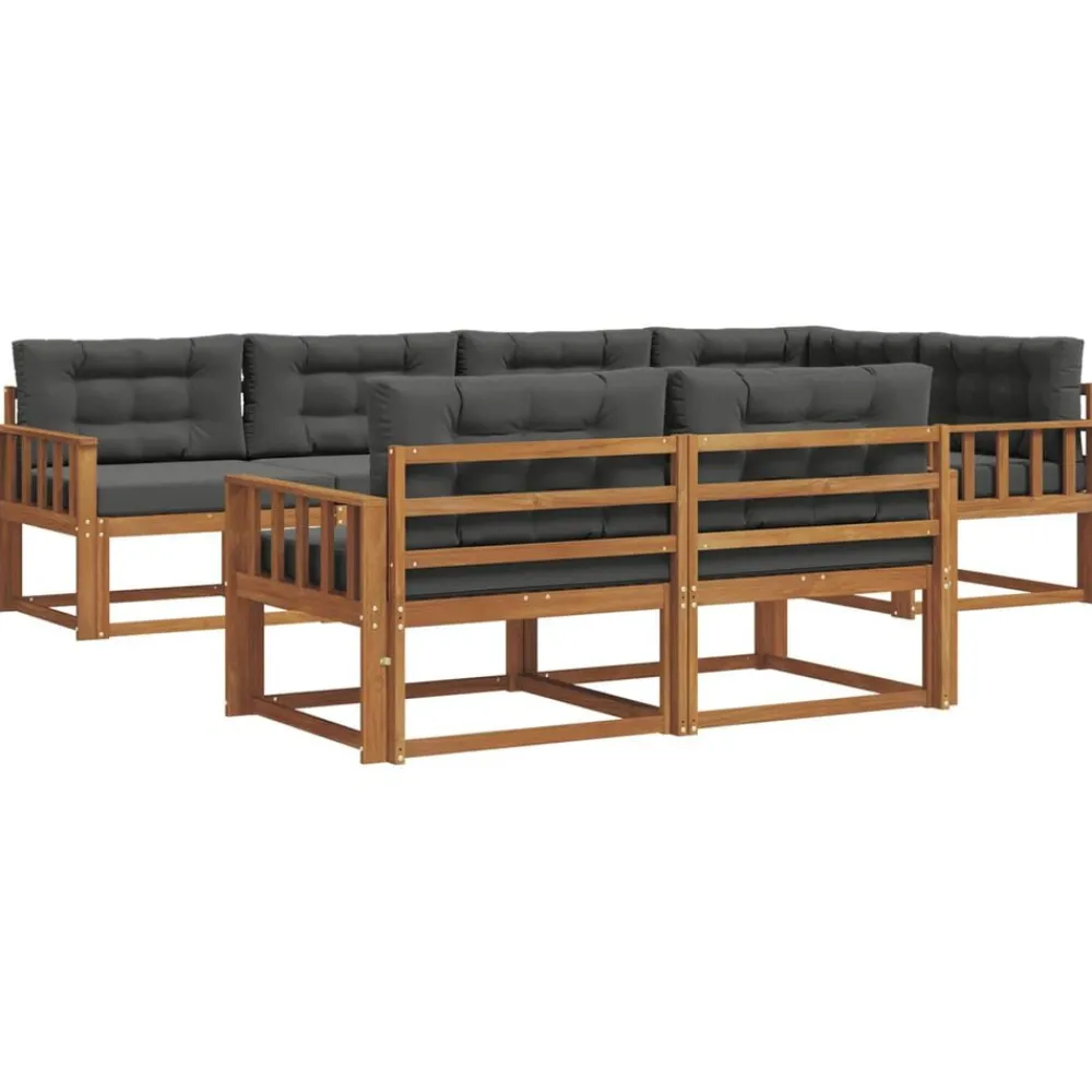 Ensembles De Meubles-vidaXL Ensemble de canapés d'extérieur 7 pcs Naturel et anthracite