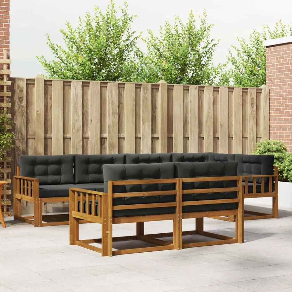 Ensembles De Meubles-vidaXL Ensemble de canapés d'extérieur 7 pcs Naturel et anthracite