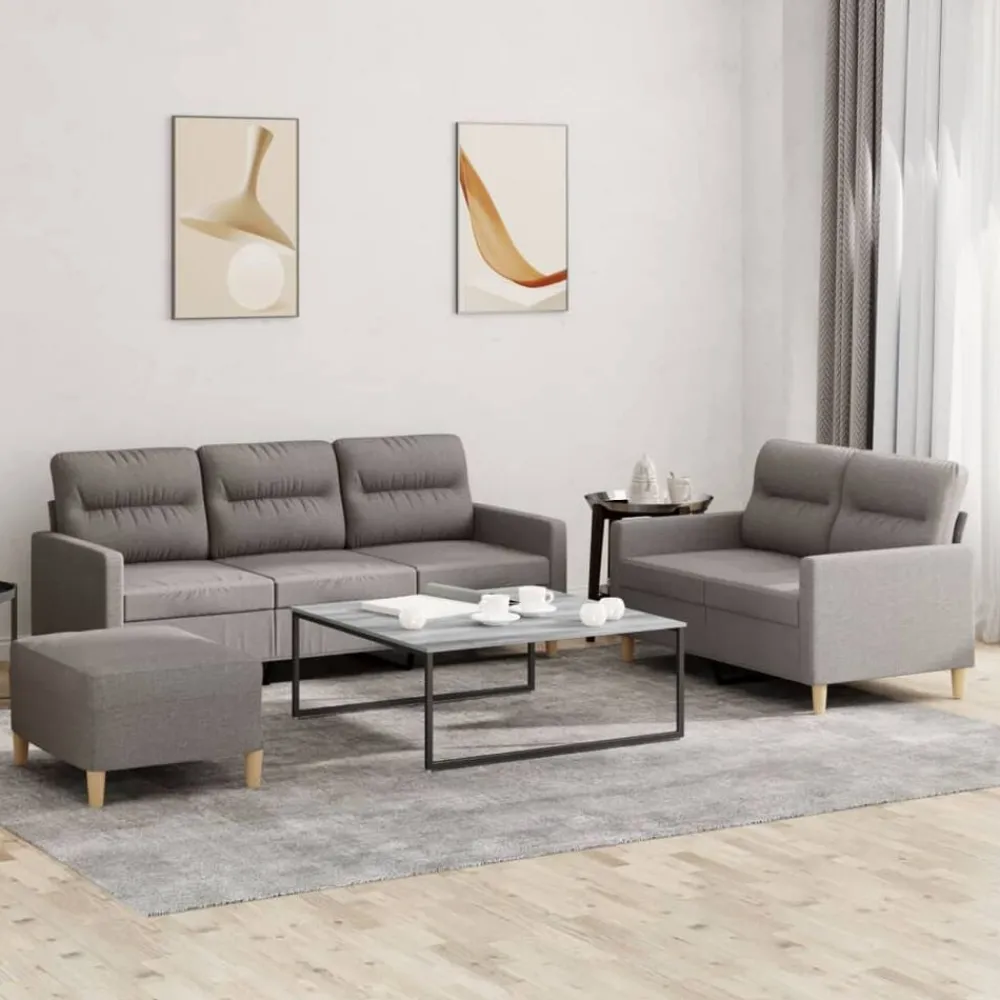 vidaXL Ensemble de canapés 3 pcs avec coussins Tissu