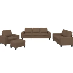 Canapés-vidaXL Ensemble de canapés 4 pcs tissu Marron