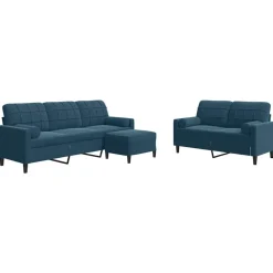 vidaXL Ensemble de canapés 3pcs et coussins et traversins velours