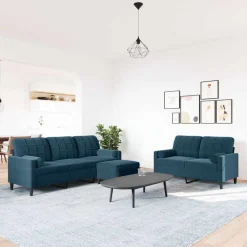 vidaXL Ensemble de canapés 3pcs et coussins et traversins velours