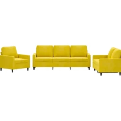 vidaXL Ensemble de canapés 3 pcs avec coussins Velours