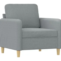 Canapés-vidaXL Ensemble de canapés 4 pcs coussins tissu Gris clair