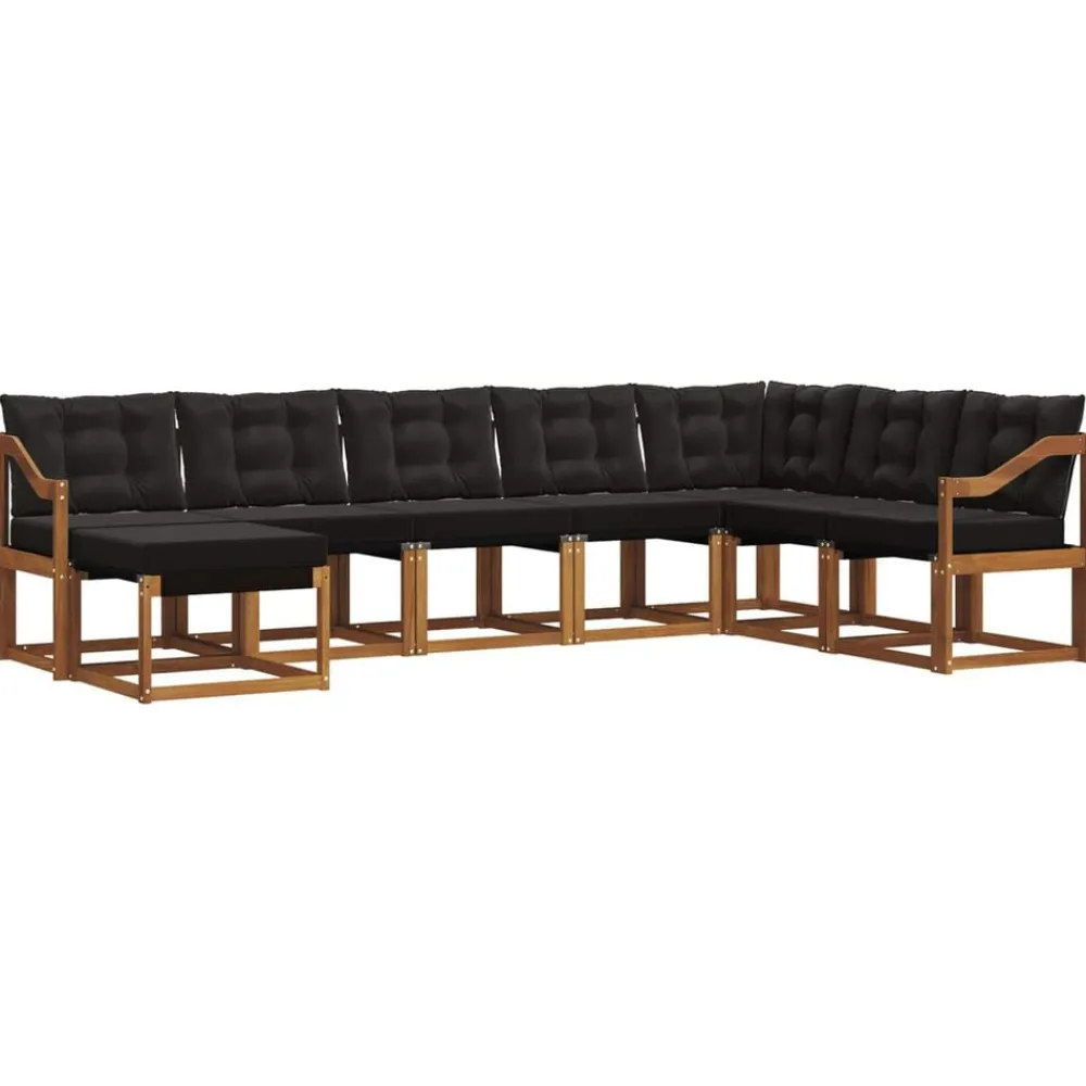 Ensembles De Meubles-vidaXL Ensemble de canapés d'extérieur 8 pcs Naturel et noir