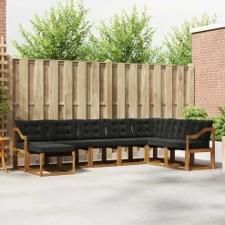 Ensembles De Meubles-vidaXL Ensemble de canapés d'extérieur 8 pcs Naturel et noir