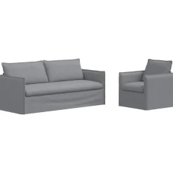 vidaXL Ensemble de Canapés 2 pcs 196 x 82 x 85 cm Tissu