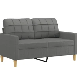 Canapés-vidaXL Ensemble de canapés 2 pcs coussins tissu Gris foncé