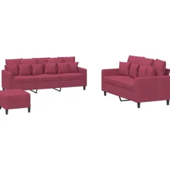 vidaXL Ensemble de canapés 3 pcs avec coussins Velours