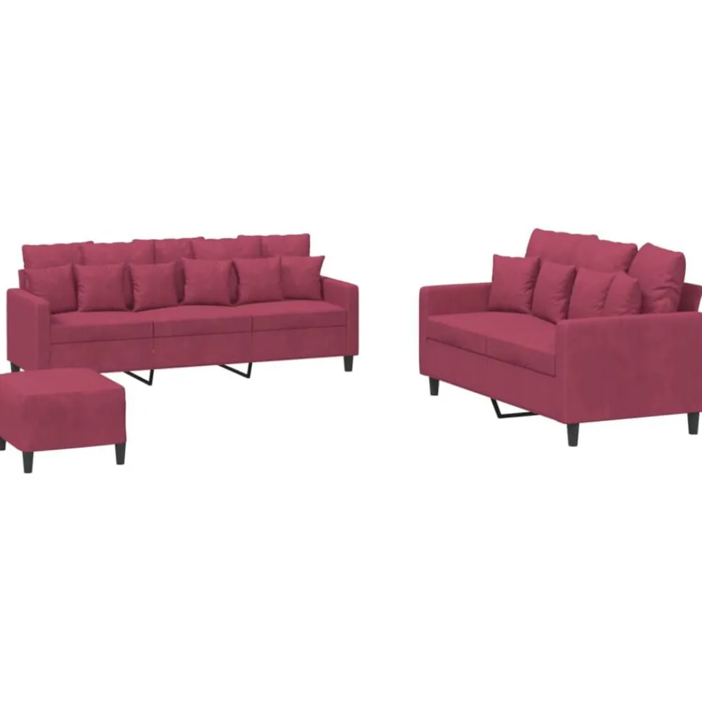 vidaXL Ensemble de canapés 3 pcs avec coussins Velours