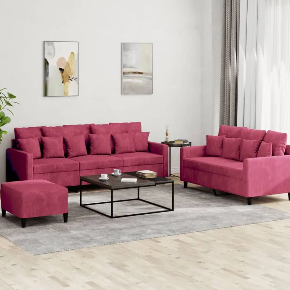 vidaXL Ensemble de canapés 3 pcs avec coussins Velours