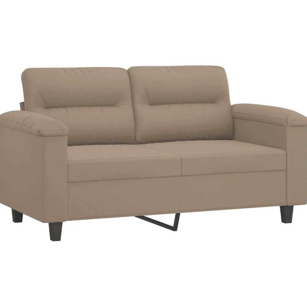 Canapés-vidaXL Ensemble de canapés 3 pcs avec coussins tissu microfibre Taupe