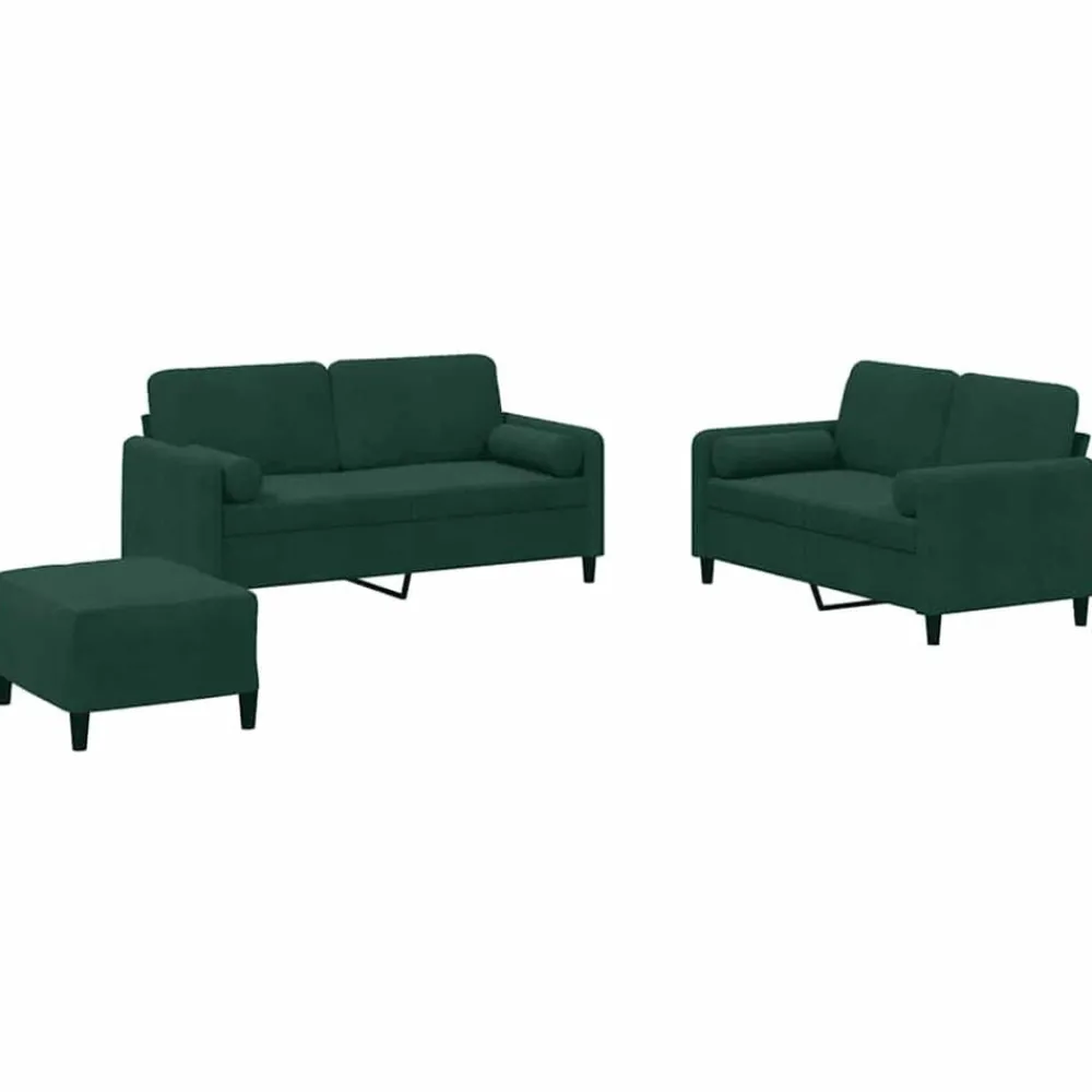 vidaXL Ensemble de canapés 3 pcs avec coussins velours