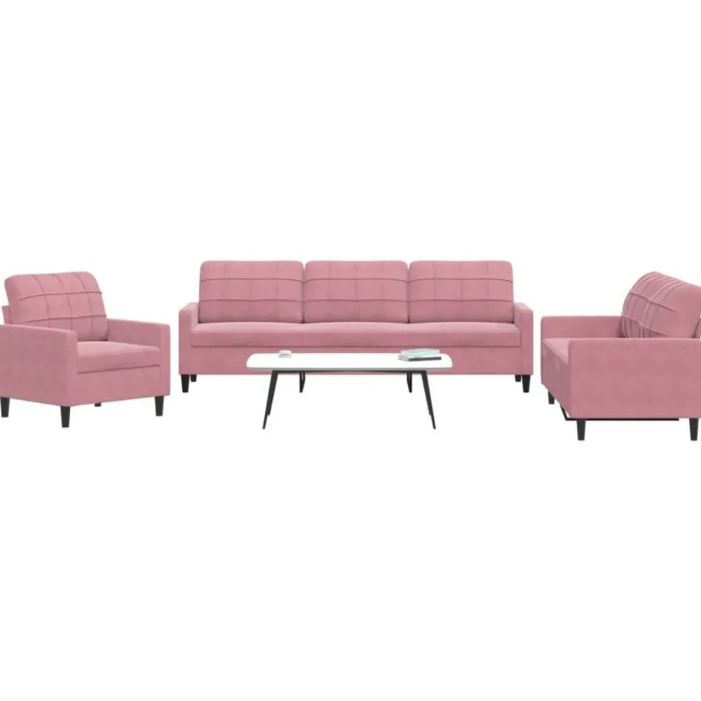vidaXL Ensemble de canapés 3 pcs avec coussins Velours