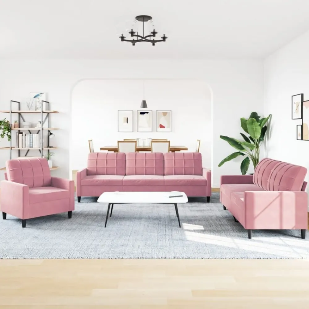 vidaXL Ensemble de canapés 3 pcs avec coussins Velours