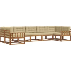 Ensembles De Meubles-vidaXL Ensemble de canapés d'extérieur 7 pcs Naturel et beige