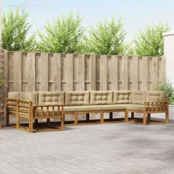 Ensembles De Meubles-vidaXL Ensemble de canapés d'extérieur 7 pcs Naturel et beige