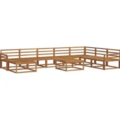 Ensembles De Meubles-vidaXL Ensemble de canapés d'extérieur 9 pcs Naturel