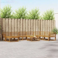 Ensembles De Meubles-vidaXL Ensemble de canapés d'extérieur 9 pcs Naturel