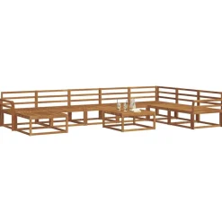 Ensembles De Meubles-vidaXL Ensemble de canapés d'extérieur 9 pcs Naturel