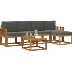 Ensembles De Meubles-vidaXL Ensemble de canapés d'extérieur 6 pcs Naturel et anthracite