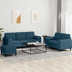 vidaXL Ensemble de canapés 3 pcs avec coussins velours