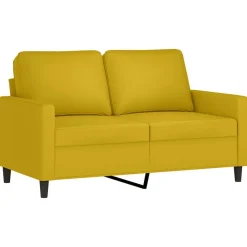 Canapés-vidaXL Ensemble de canapés 2 pcs avec coussins Velours Jaune