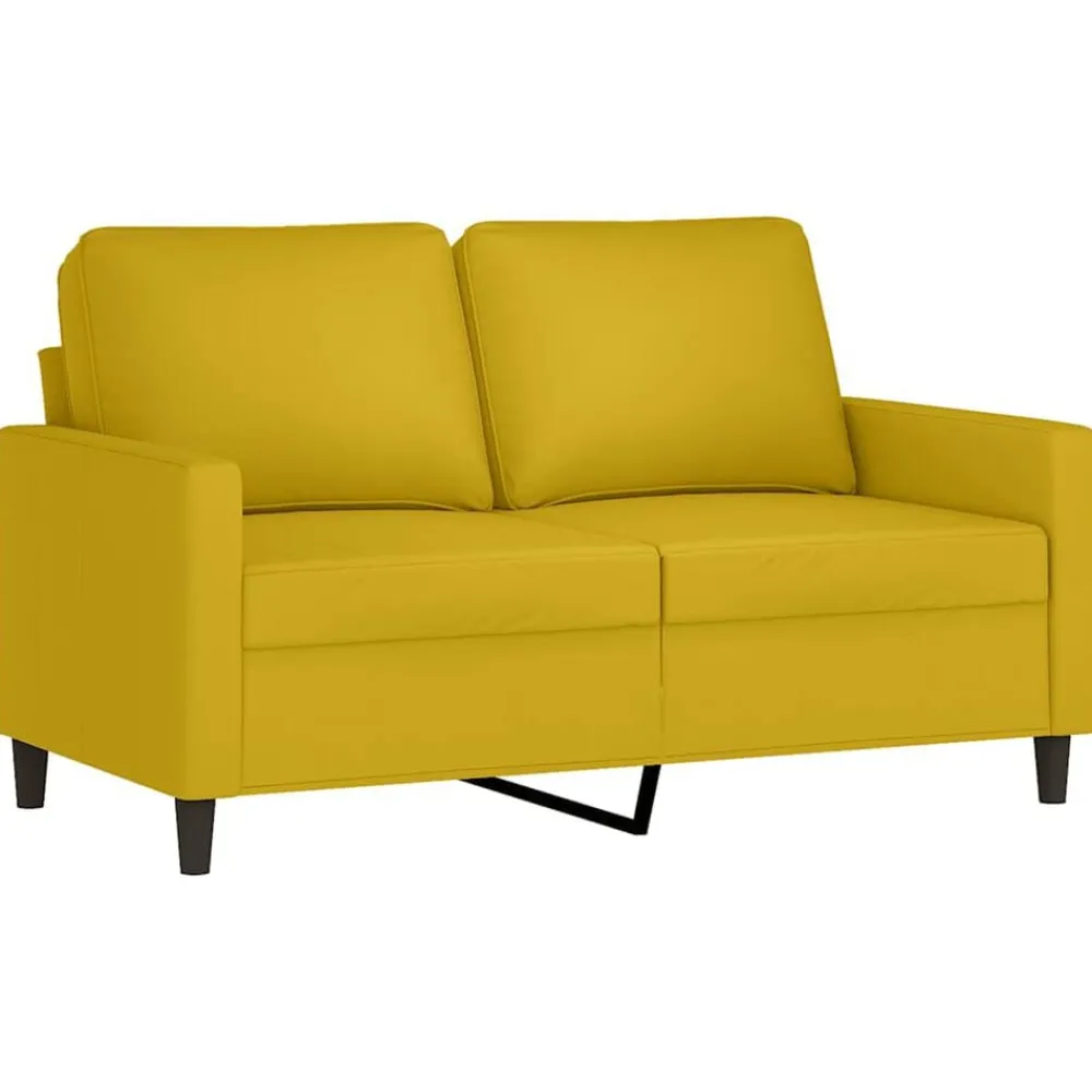 Canapés-vidaXL Ensemble de canapés 2 pcs avec coussins Velours Jaune