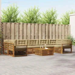 Ensembles De Meubles-vidaXL Ensemble de canapés d'extérieur 8 pcs Naturel et beige