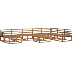 Ensembles De Meubles-vidaXL Ensemble de canapés d'extérieur 9 pcs Naturel